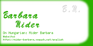 barbara mider business card